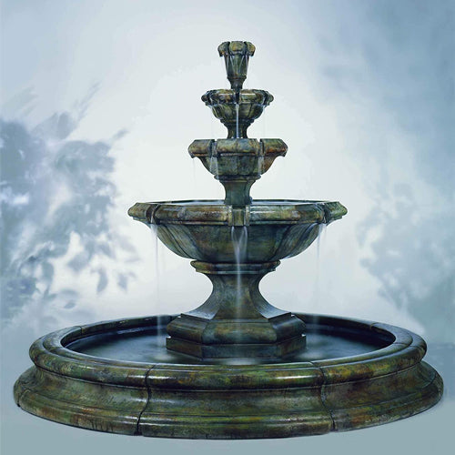 Grande Kensington Three Tier Fountain in Toscana Pool - Outdoor Fountain ProsHenri Studio New Toscana Pool - Outdoor Fountain Pros