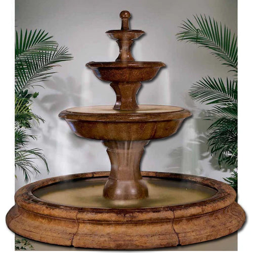 Grande Barrington Fountain in Toscana Pool - Outdoor Fountain Pros