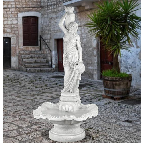 Rebecca At Well Fountain in Sunburst Shell - Outdoor Fountain Pros