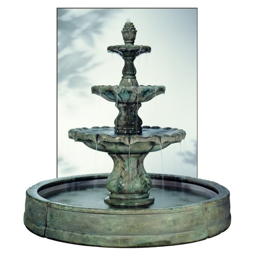 Classical Finial Outdoor Fountain in Valencia Pool - Outdoor Fountain Pros