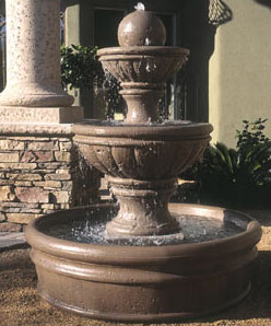 GFRC Tuscany Series Tiered Fountain w/ Basin