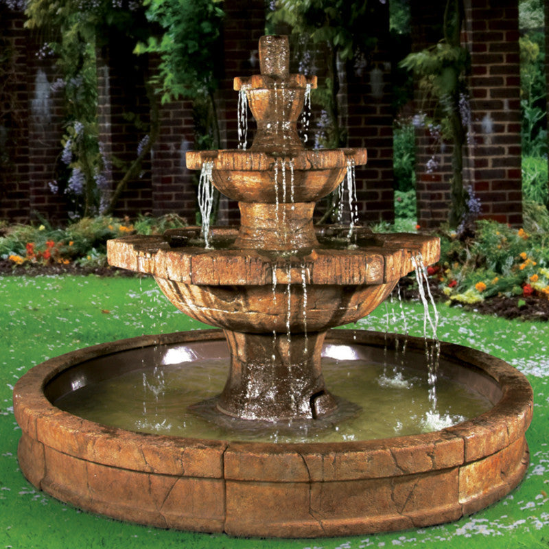 Grenoble Tiered Outdoor Fountain in Pool