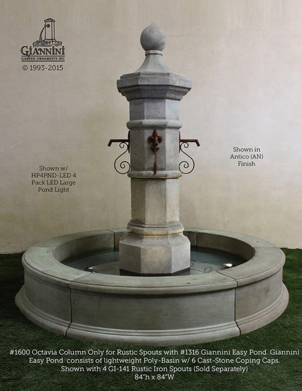 Octavia Outdoor Garden Fountain in Easy Pond