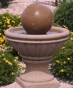 28 Inches Tall Concrete Tuscany Series Fountain with Spheres