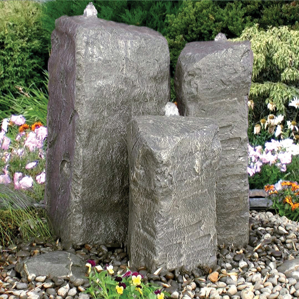 Watershed Cascade Triple Stone Outdoor Fountain