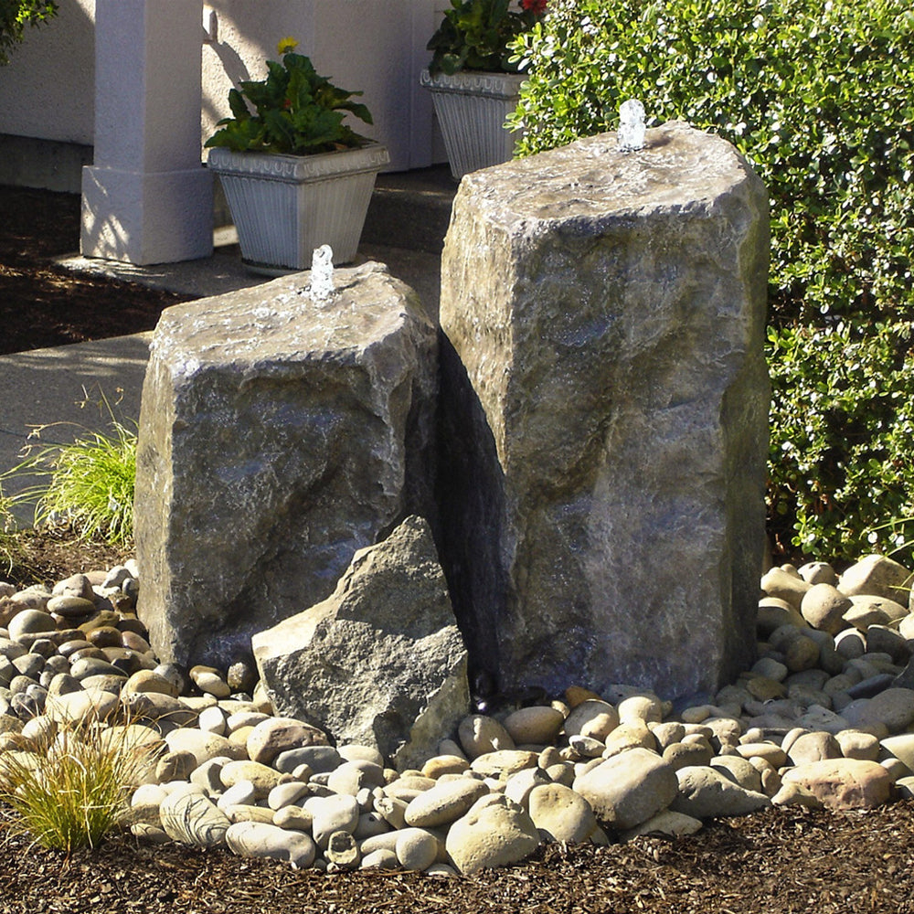 Watershed Tall Double Rock Outdoor Fountain