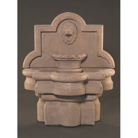 Lion Quatrefoil Outdoor Wall Fountain