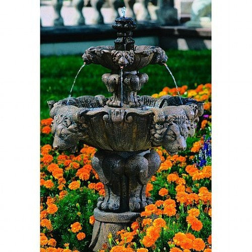 Lion Tiered Garden Fountain - Small