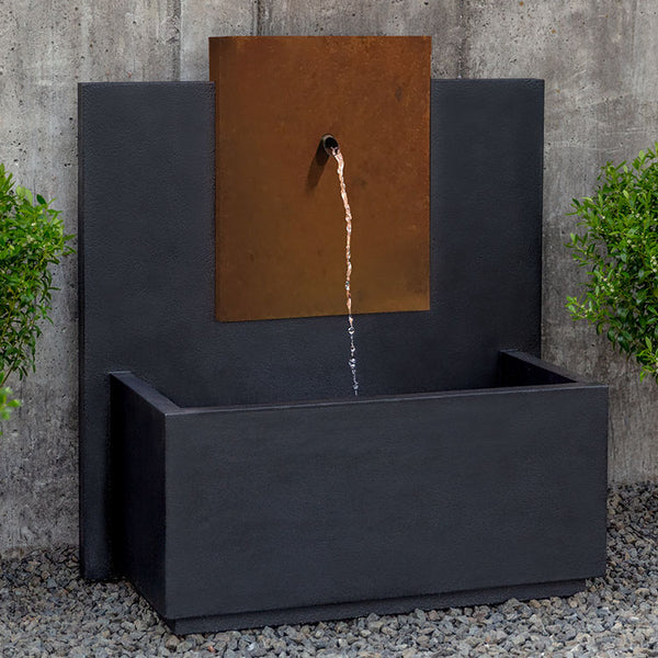 black outdoor fountain