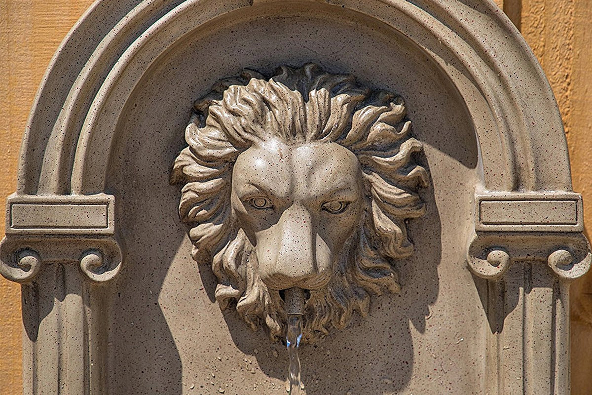 lion wall fountain