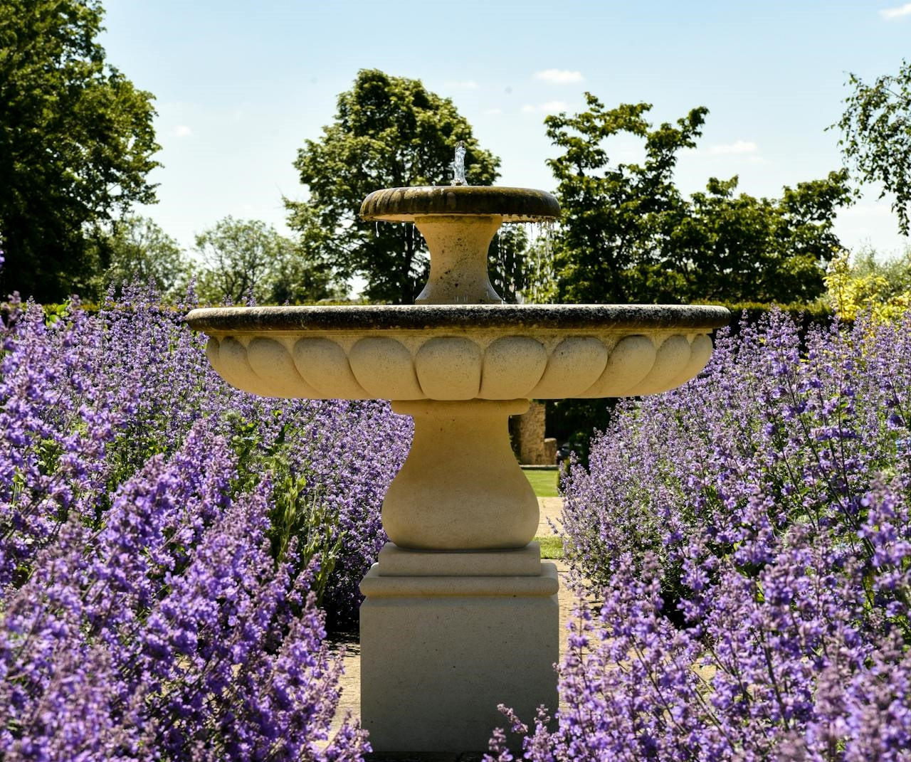 tiered outdoor water fountain