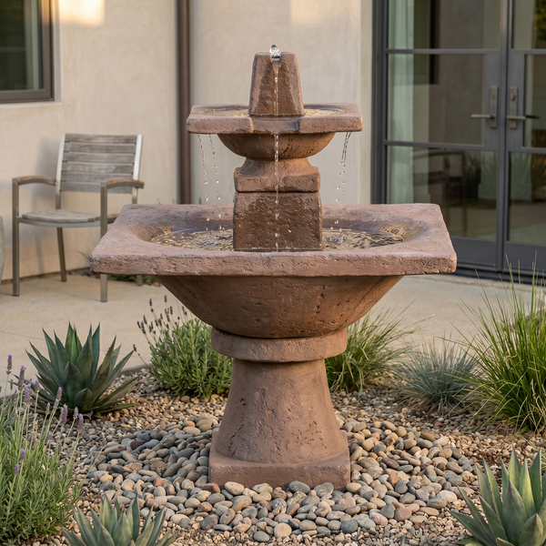 2-Tier Quadrate Garden Water Fountain
