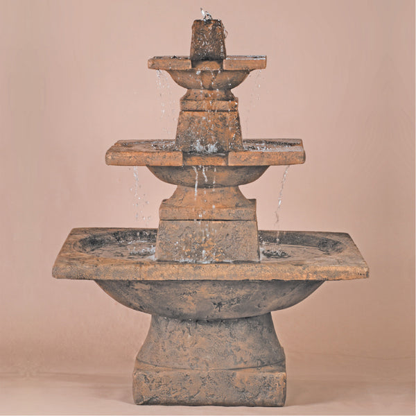 3-Tier Quadrate Outdoor Water Fountain