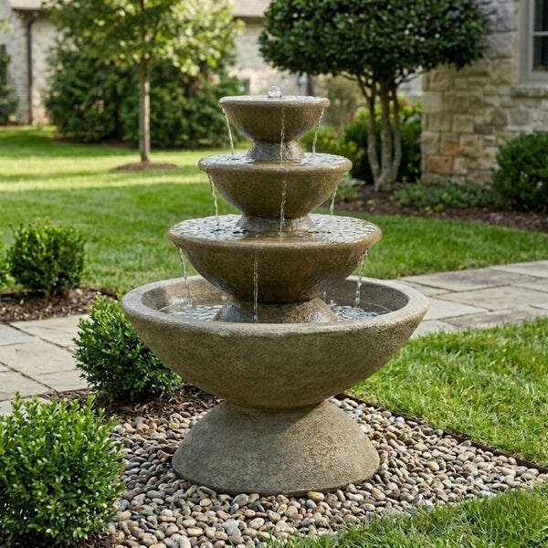 4-Tier Color Bowl Small Garden Water Fountain