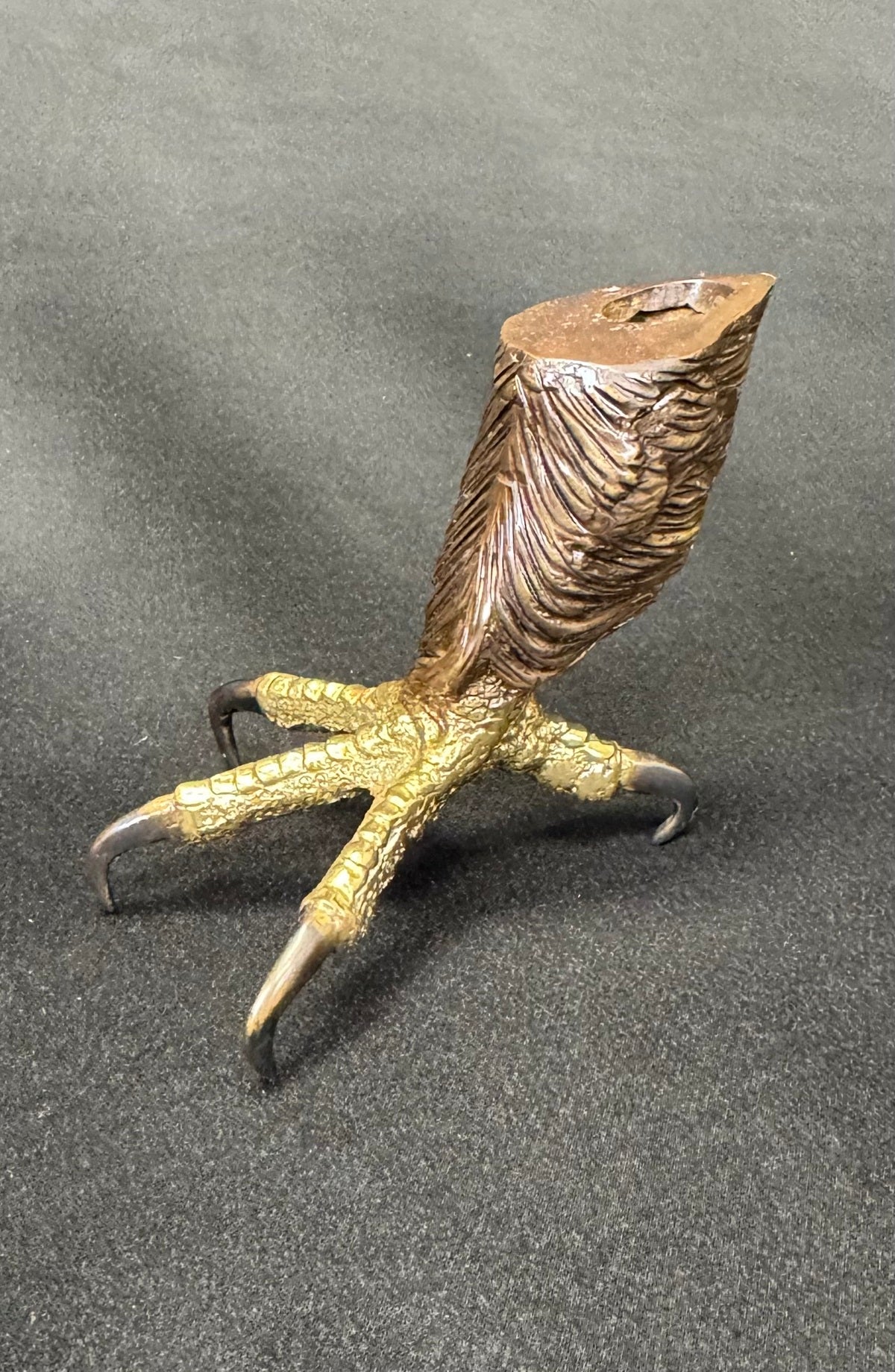 Brass Baron Eagle Claw Sculpture Pen Holder