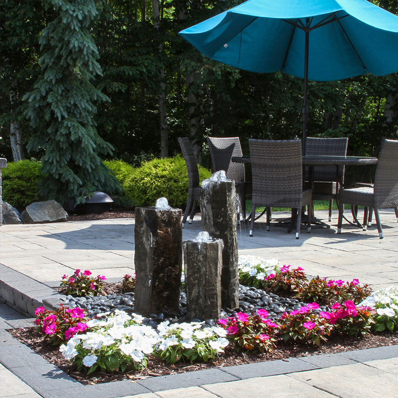 Hollowed-Out Basalt Column Outdoor Fountain