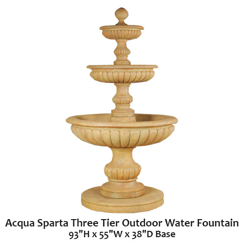 Acqua Sparta Three Tier Outdoor Water Fountain