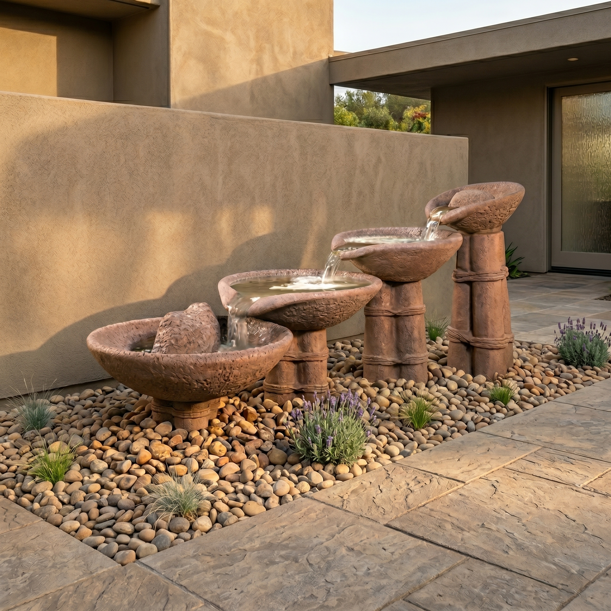 Aggregate Outdoor Water Fountain