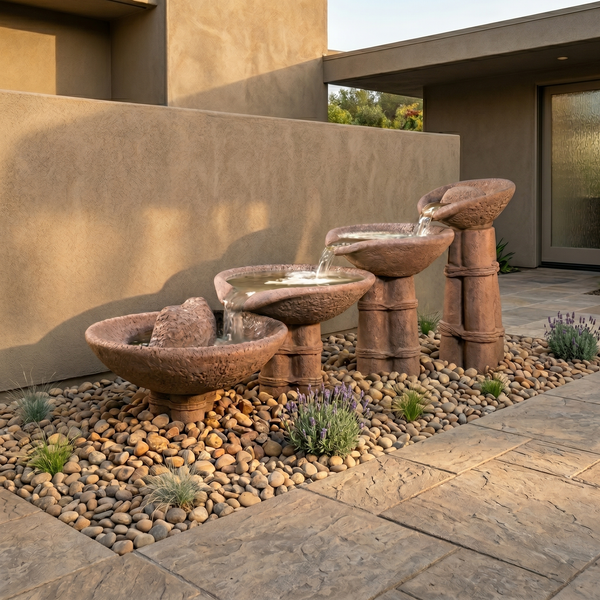 Aggregate Outdoor Water Fountain