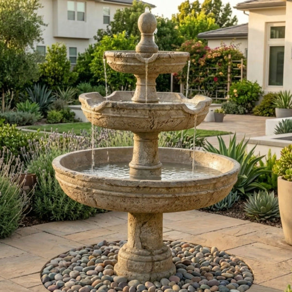 Agrigento Three Tier Outdoor Water Fountain