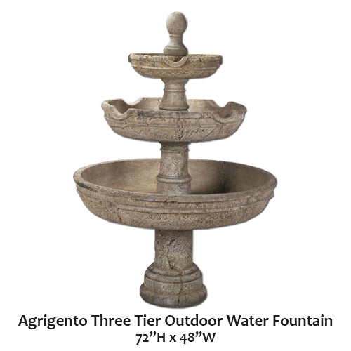 Agrigento Three Tier Outdoor Water Fountain