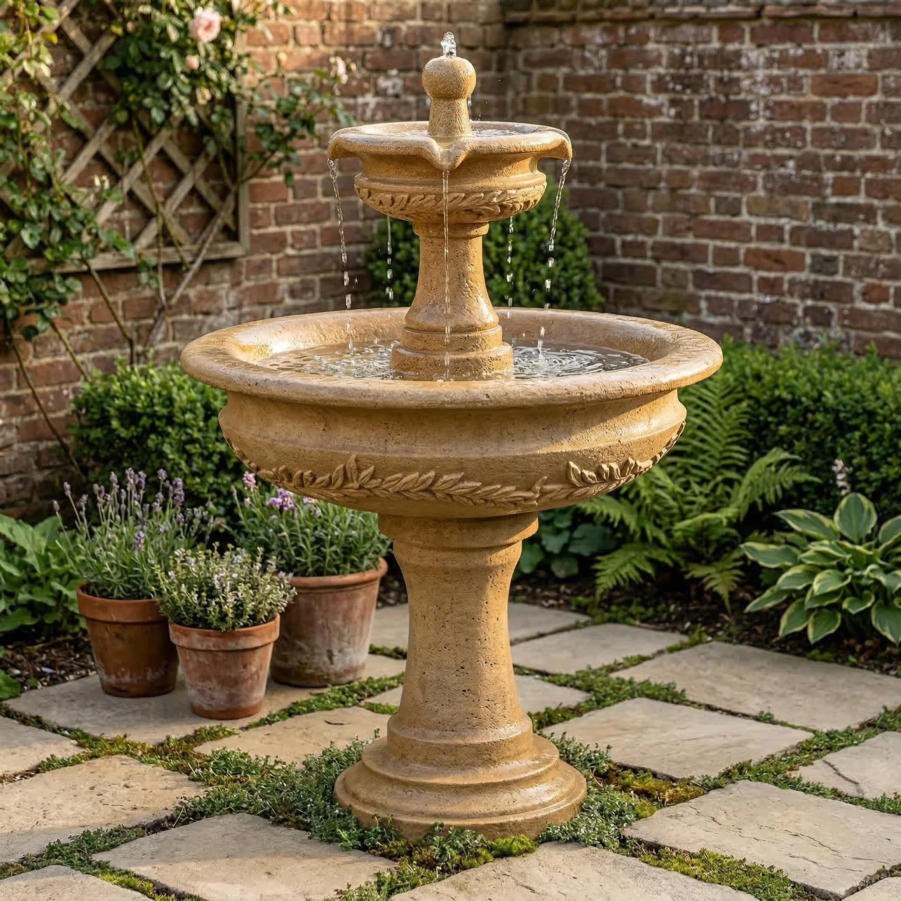 Alloro Garland Two Tier Fountain