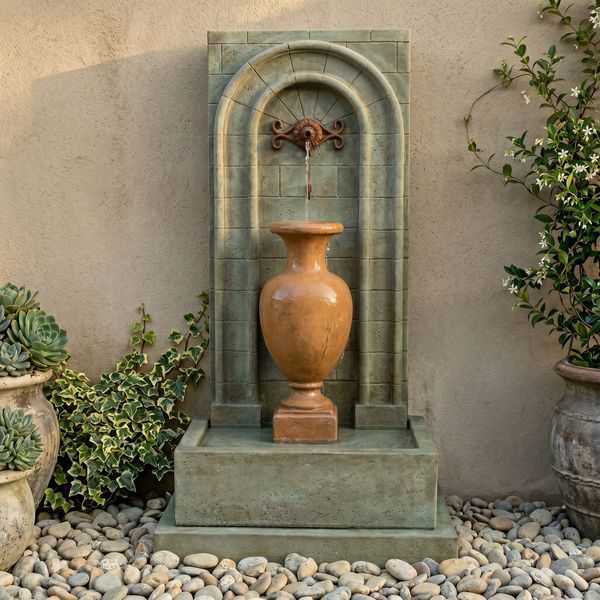 Amphorae Ribbed Wall Fountain