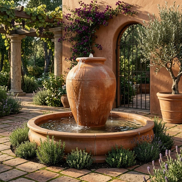 Anfora Fountain Small with 51" Concrete Pond