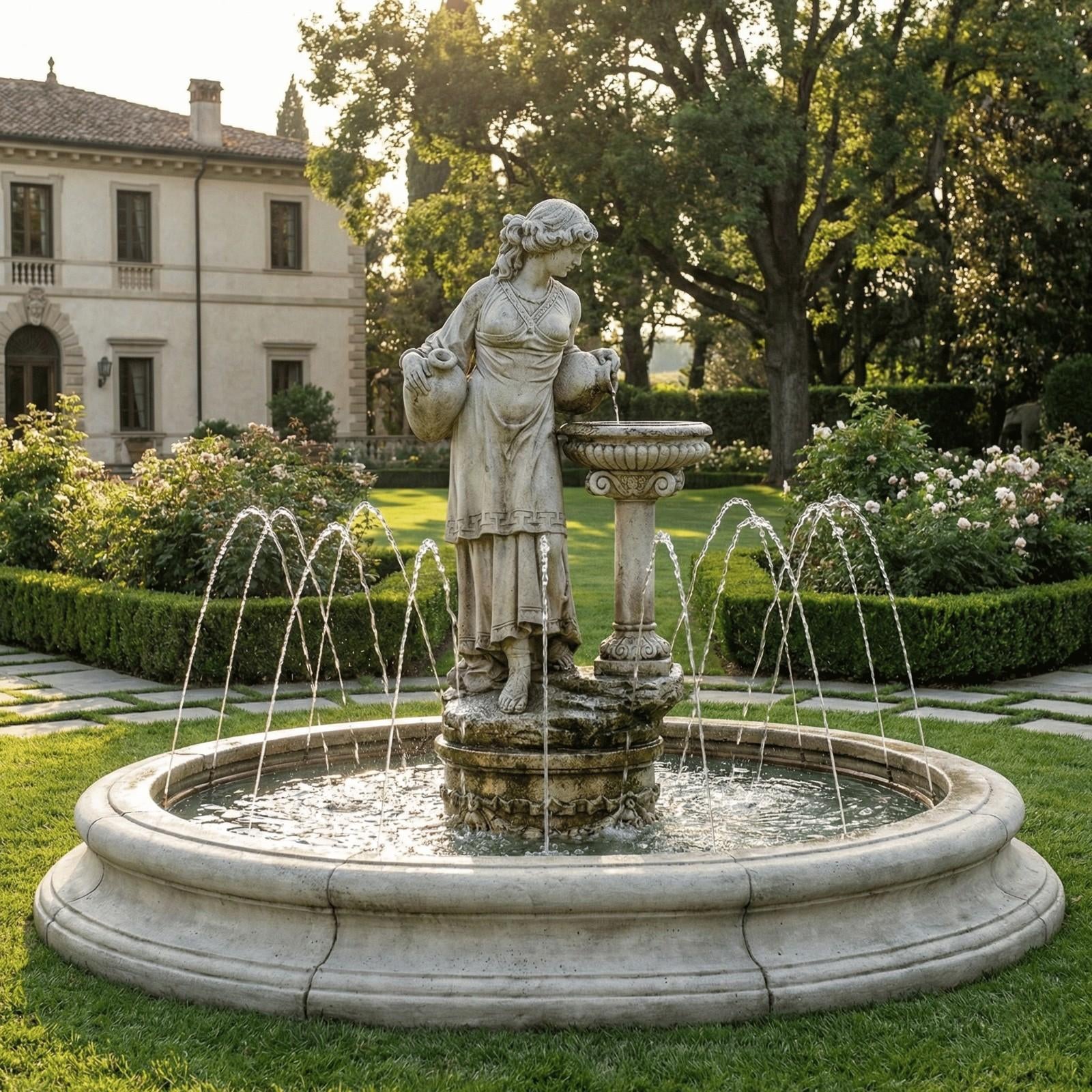 Angella Outdoor Fountain in Toscana Pool
