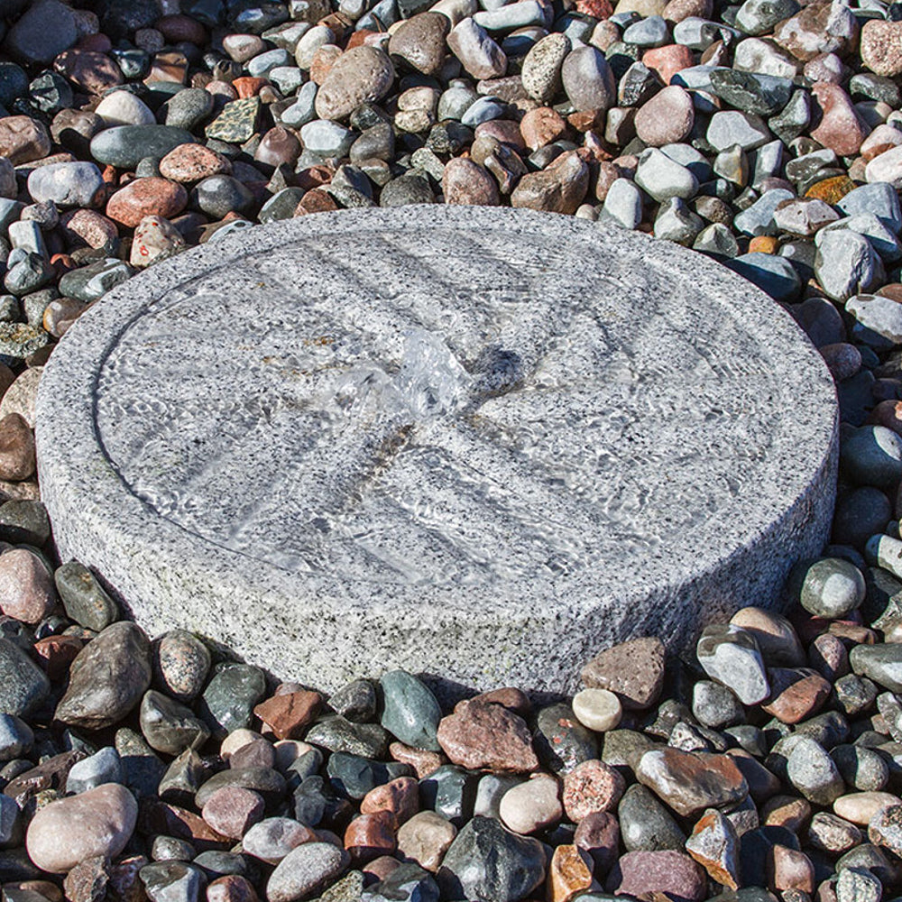 Angled Millstone Granite Stone Fountain