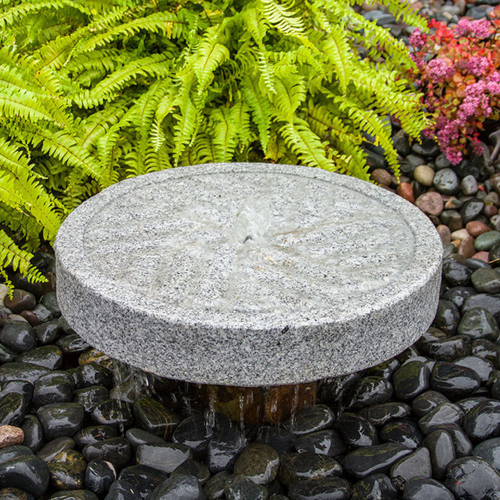 Angled Millstone Granite Stone Fountain