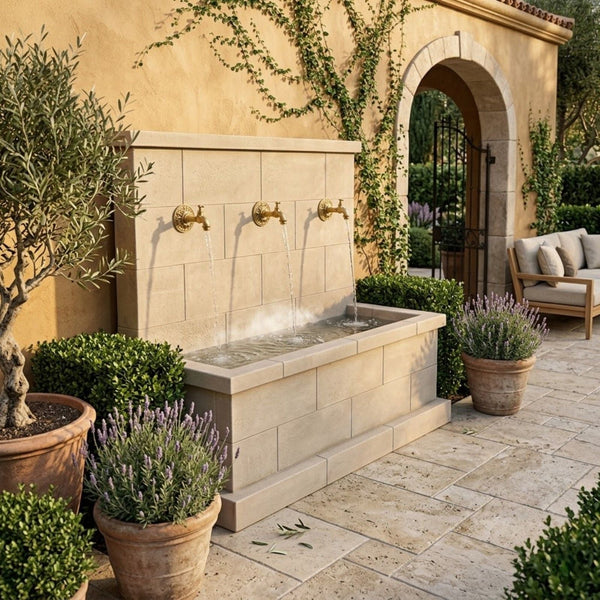 Antibes Trois Wall Fountain for Bronze Spouts