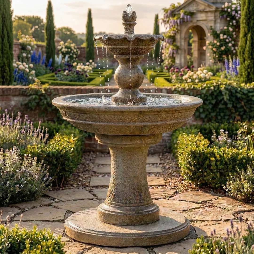 Antiquarium Two Tier Outdoor Water Fountain