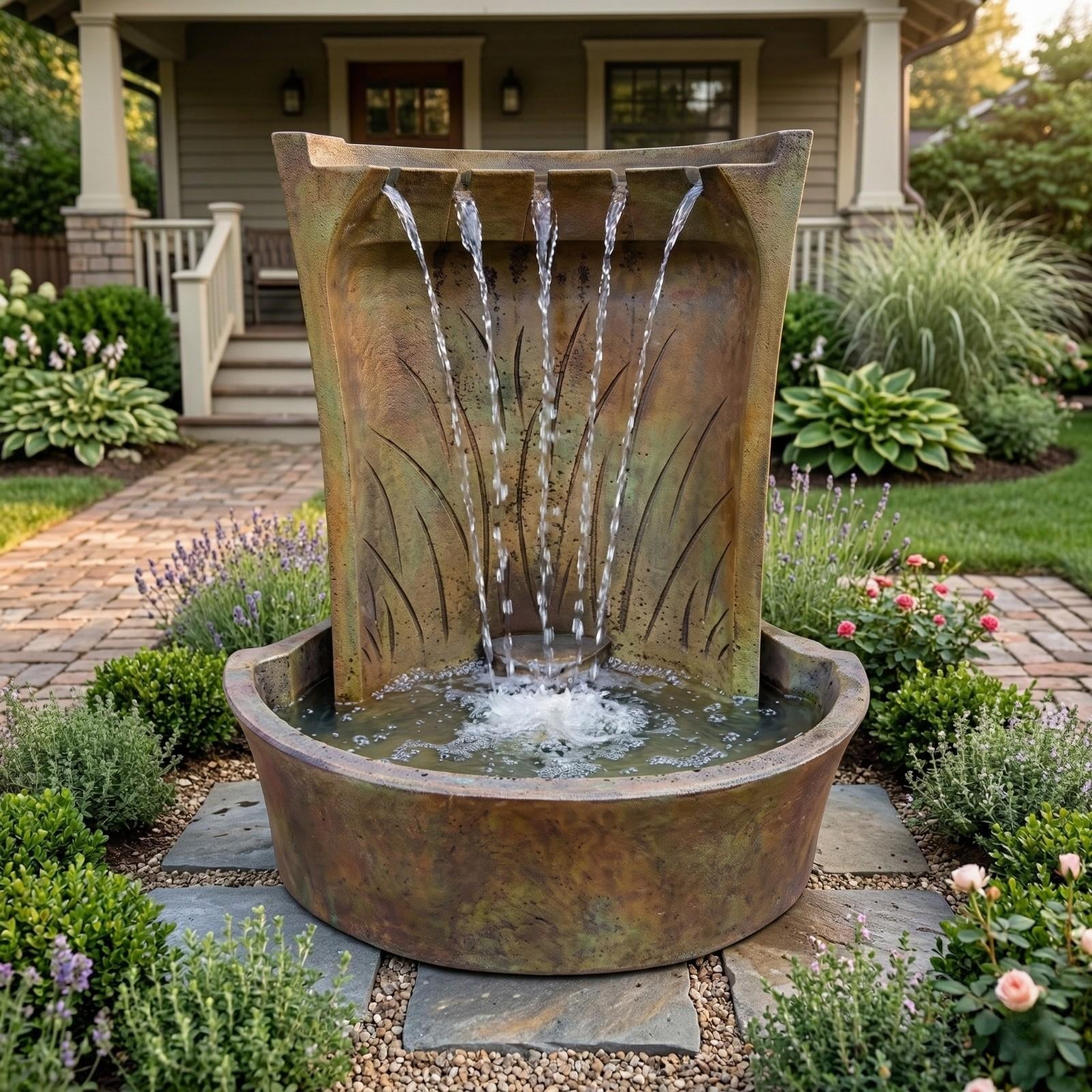 Aria Cast Stone Outdoor Fountain