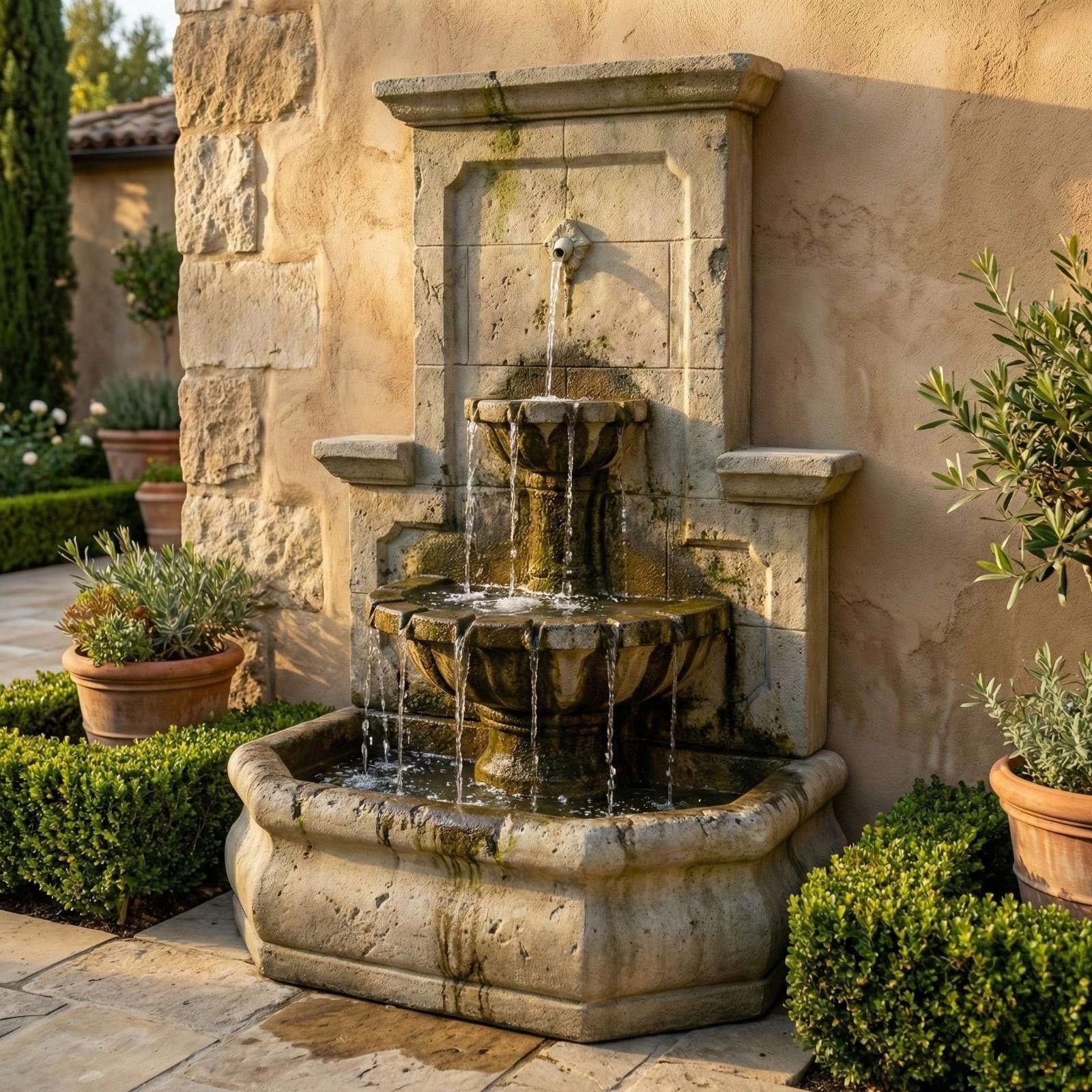 Champagne Wall Outdoor Fountain - Tall
