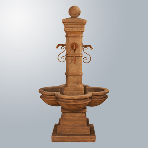 Avignon Courtyard Fountain For Rustic Iron Spouts