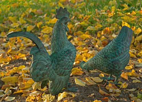 Brass Baron Rooster and Hen Set