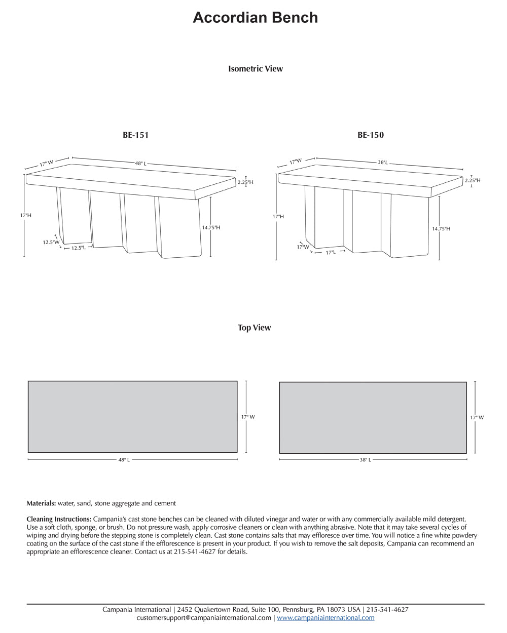 Accordion Modern Stone Bench