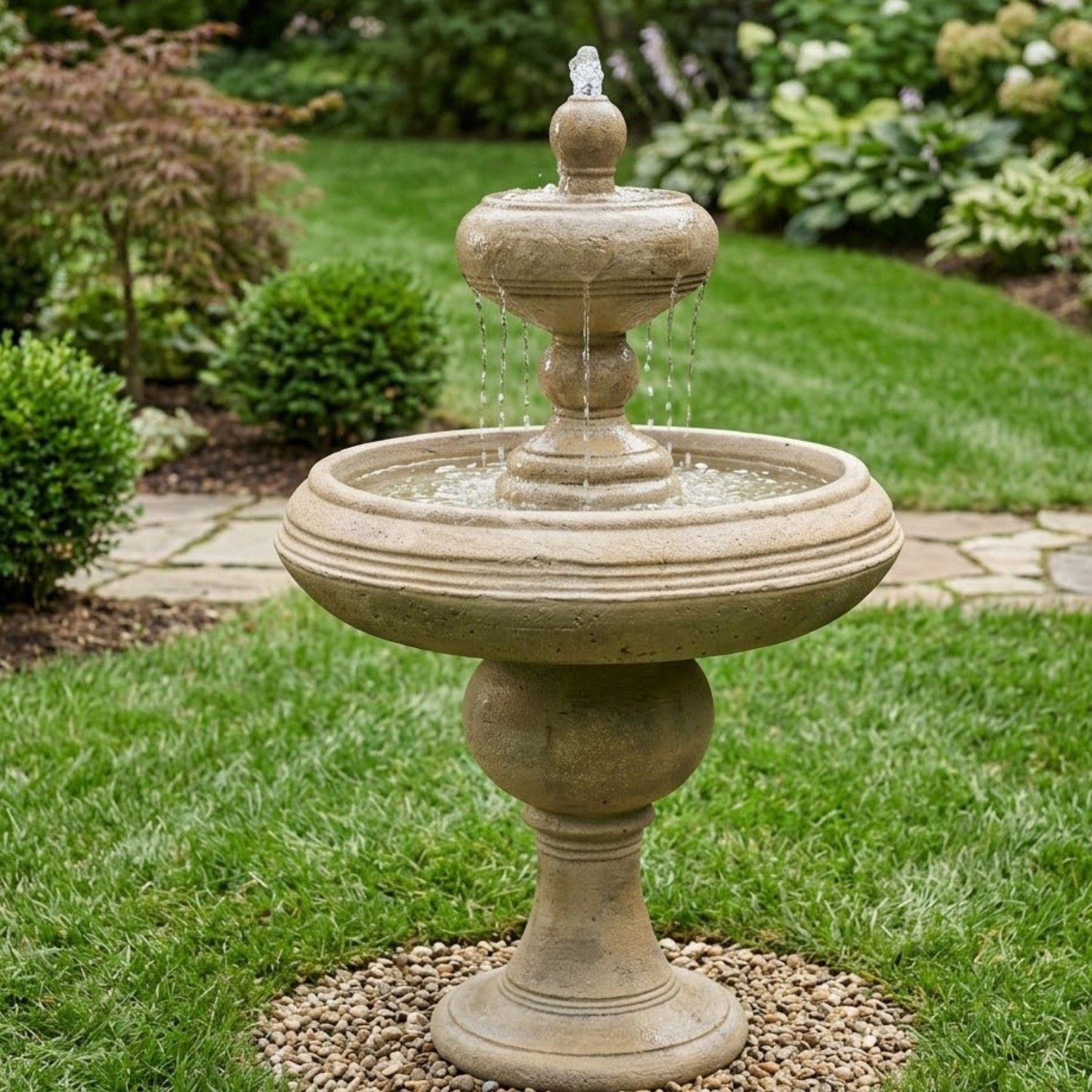 Barcelona Two Tier Outdoor Fountain - Tall