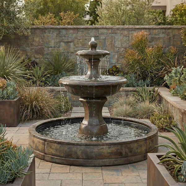 Barrington Tiered Outdoor Fountain in Valencia Pool