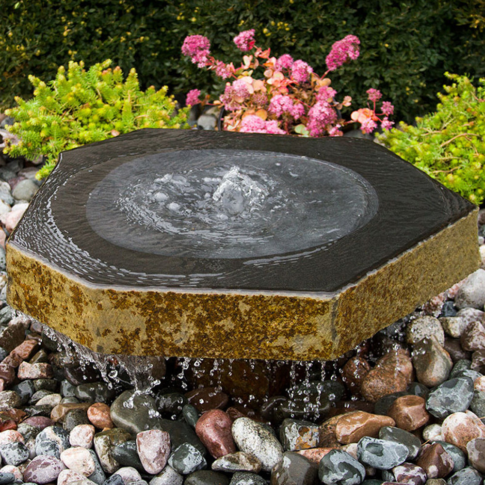 Basalt Bird Bath Stone Fountain