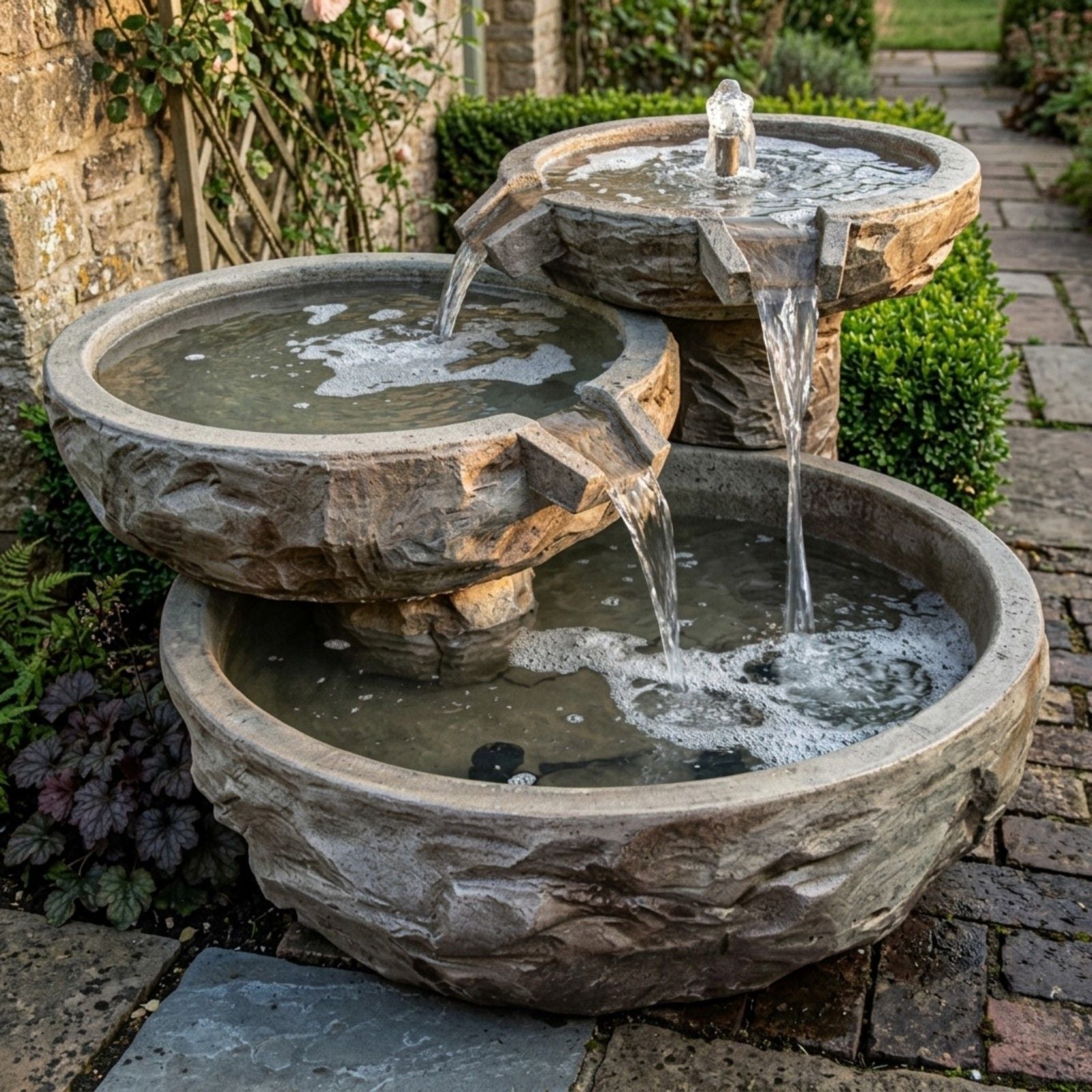 Basalt Triple Cascade Fountain