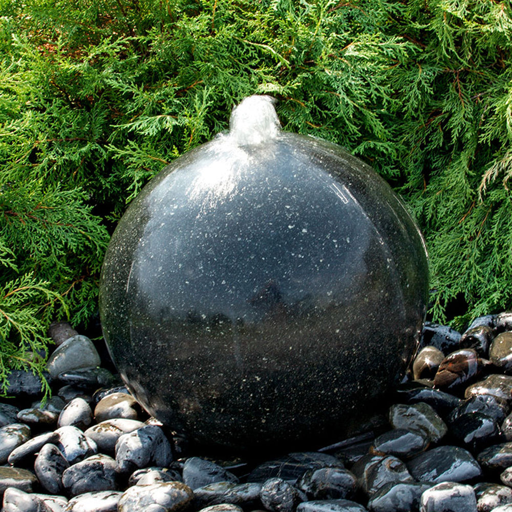 Black Granite Sphere Stone Fountain