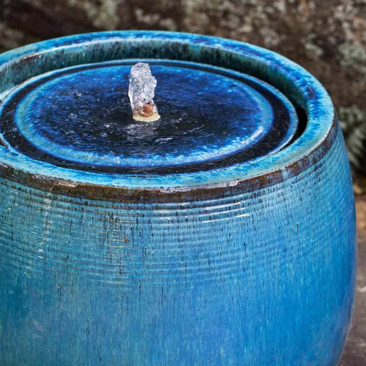 Boden Glazed Garden Fountain in Mediterranean Blue Finish