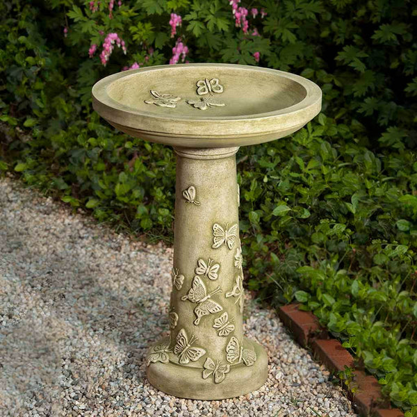 Butterflies Are Free Cast Stone Birdbath
