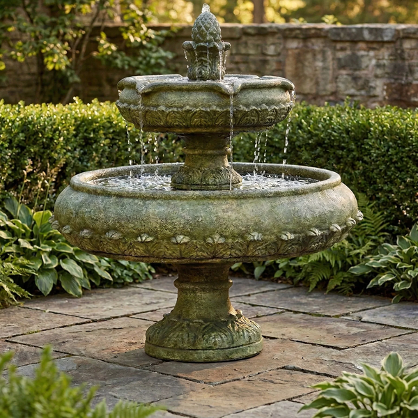 Capri Two Tier Outdoor Water Fountain