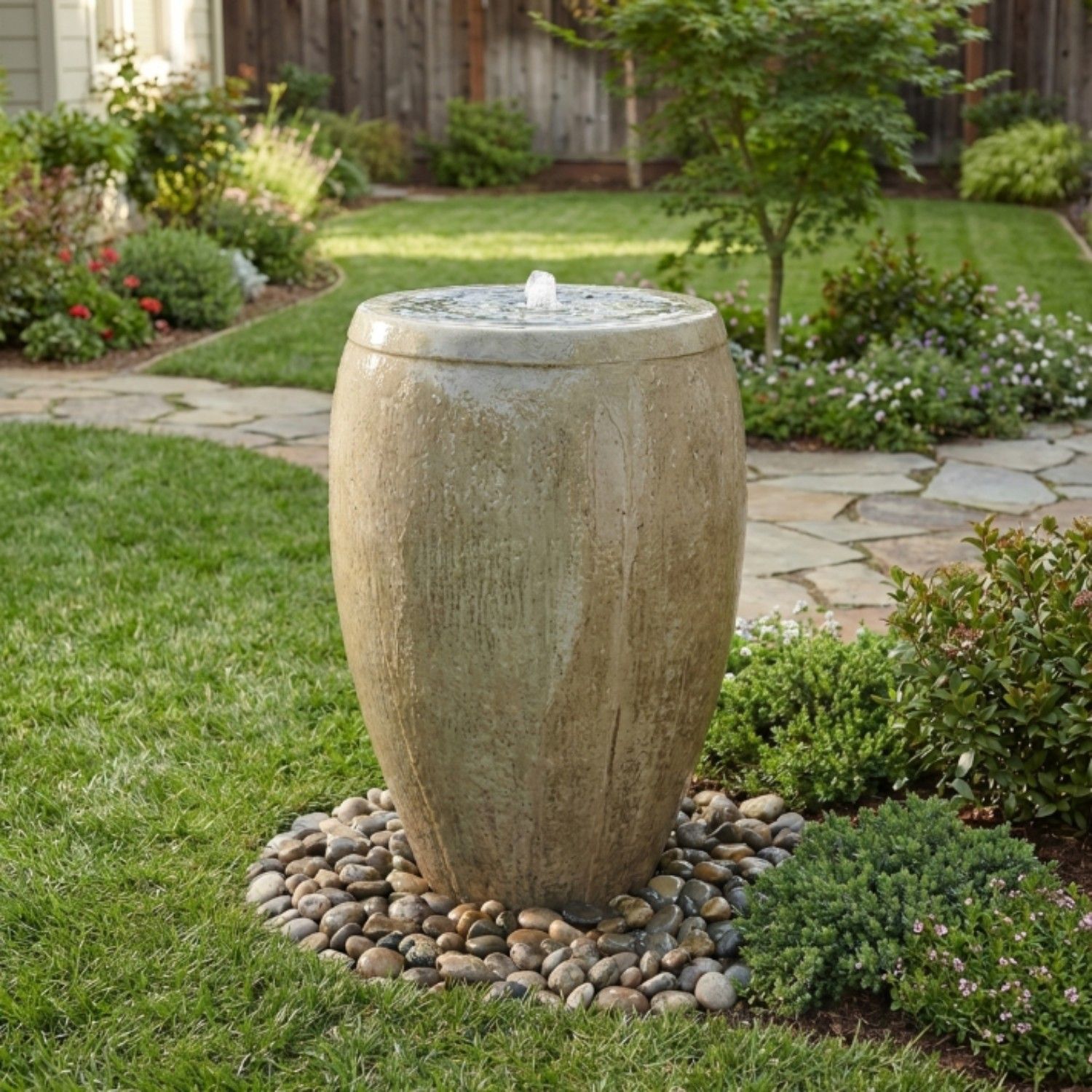 Cardiff Cast Stone Fountain with 2' Reservoir