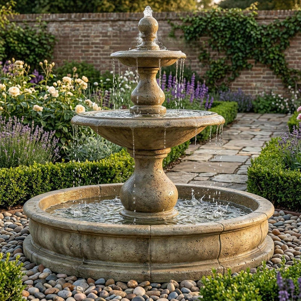 Carrara Two Tier Fountain with 66" Wide Pond