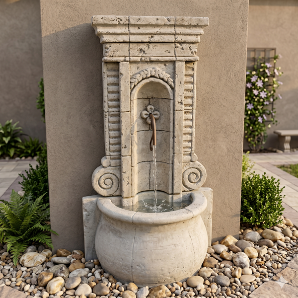 Champagne Wall Outdoor Fountain - Tall