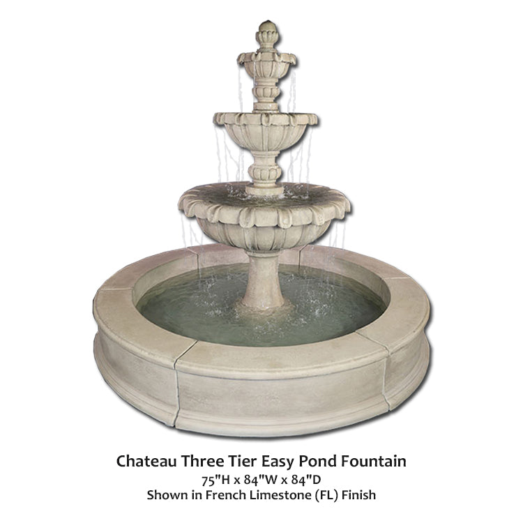 Chateau Three Tier Easy Pond Fountain